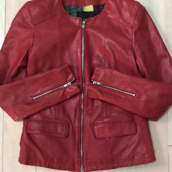 Bully Italian genuine leather made in Italy red jacket 42 - Picture 3 of 13